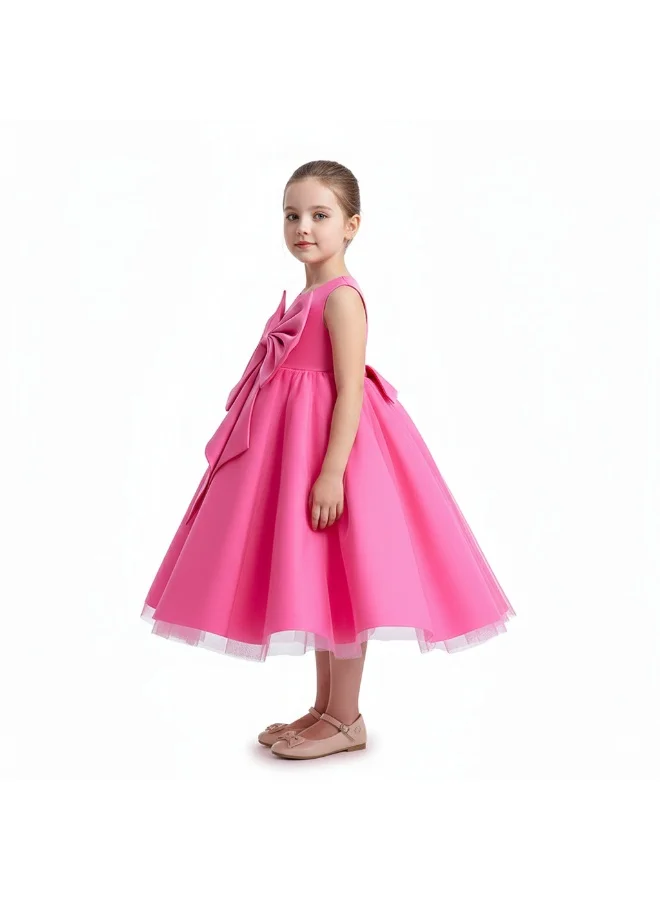 D'Daniela D'Daniela - Big Bow Front Party Dress Hot Pink